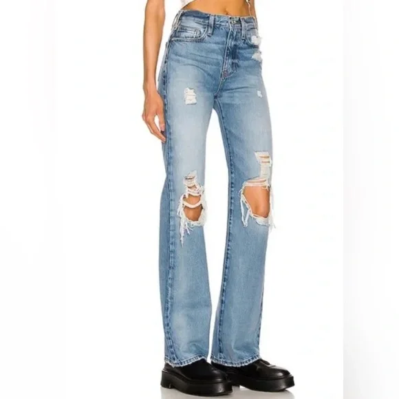 Frame Le Jane Distressed Jeans in Size 31 - New With Tags - high rise/straight - Picture 3 of 14